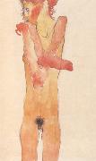 Egon Schiele Nude Girl with Folded Arms (mk12) china oil painting reproduction